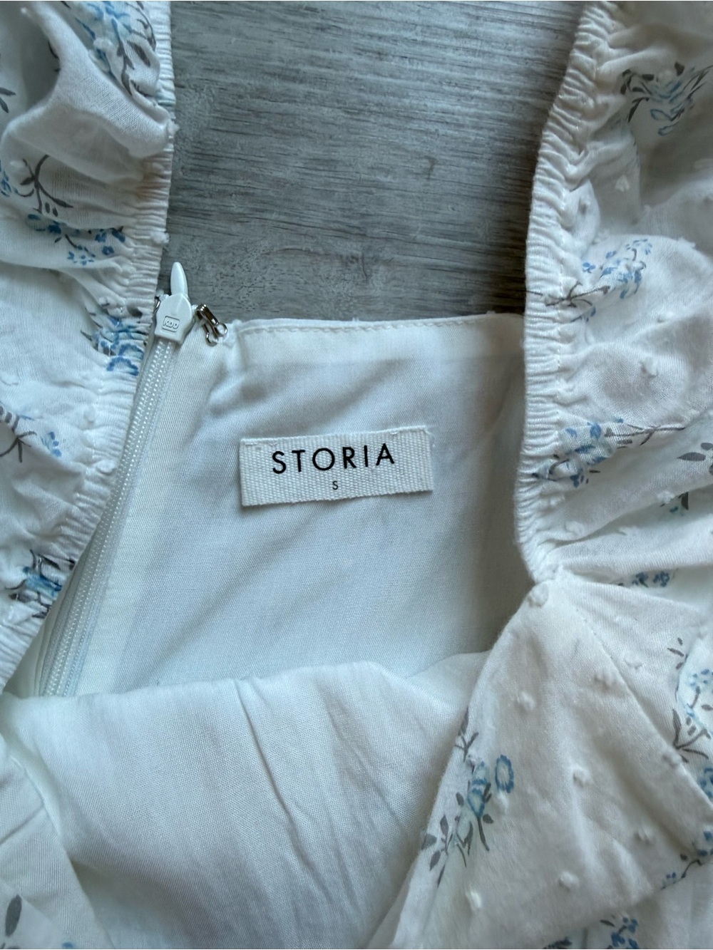 Storia Floral Babydoll Puff Sleeves Short Dress Size S Feminine Peasant Cottage - Picture 3 of 11